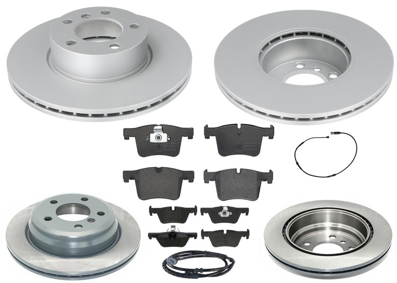 For BMW 330E 2016-2018 330MM Front & Rear GEO Coated Rotors & EPS Brake Pads