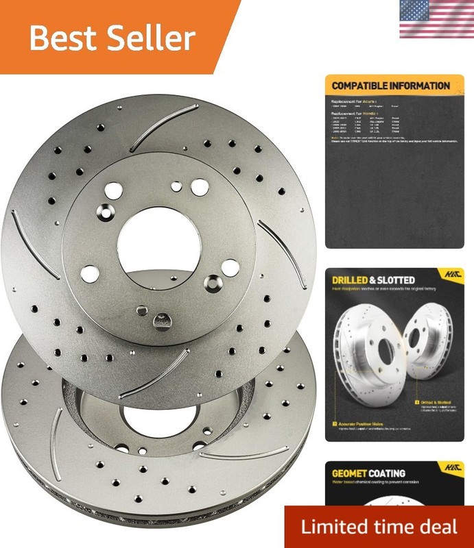 High-Performance Drilled & Slotted Brake Rotors for Honda Civic & Acura Models