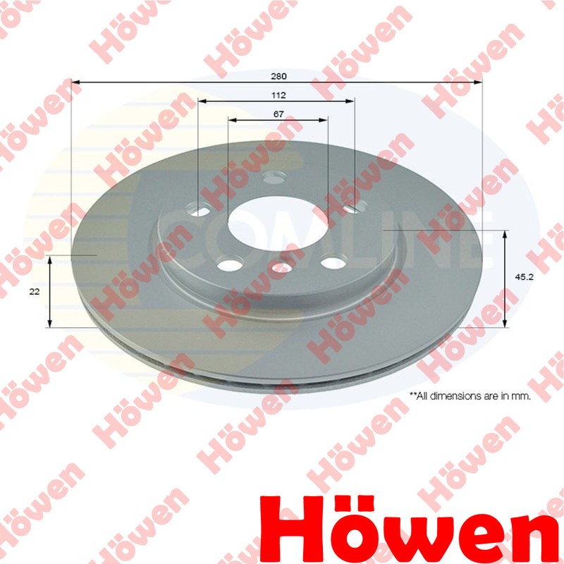 Fits Mini Cooper 2014- One 2014- + Other Models Brake Disc Front Howen #1