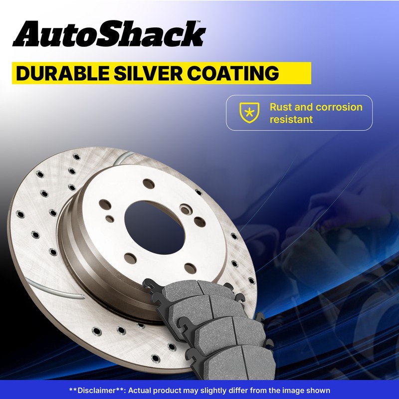 Front Rear Drilled Slotted Brake Rotors Premium Pads for VW, GTI 15, 17, 19-21 gallery