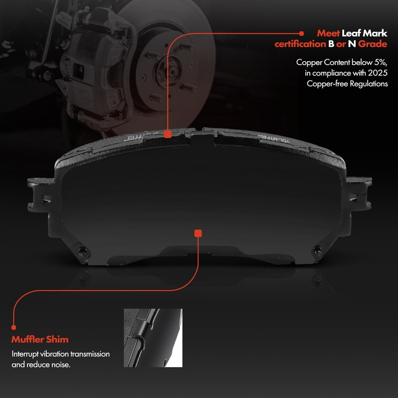 Front Driver & Passenger Disc Brake Rotor Brake Pad for Mazda 6 2019 2020 2021 gallery