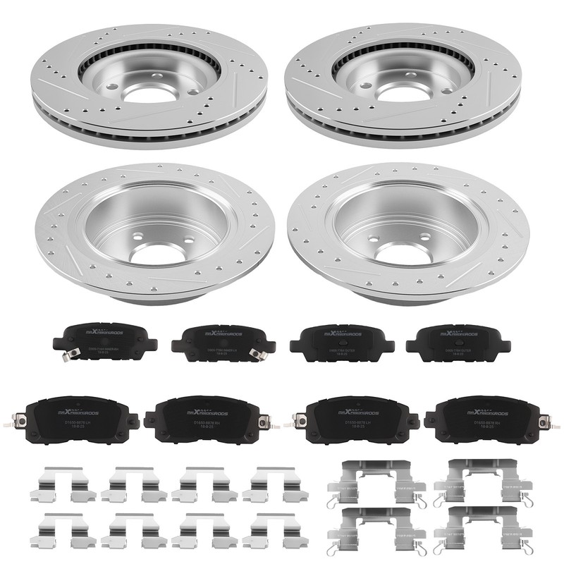 Front Rear Brake Disc Rotors+Ceramic Brake Pads Set for Nissan Altima 2013-2023