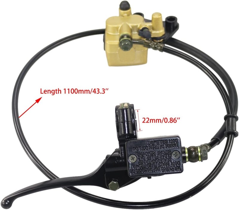 PRO BAT Front Disc Brake Master Cylinder Caliper + Rotor + Golden gallery
