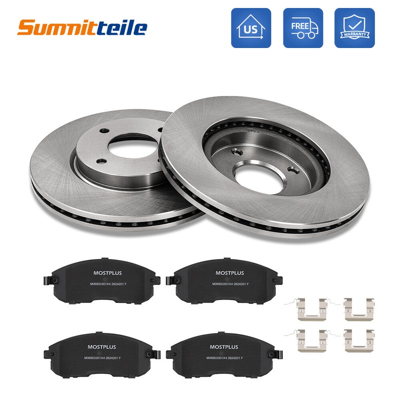 Front Disc Brake Rotors & Brake Pads For 2009-2014 Nissan Cube 2007-2012 Sentra