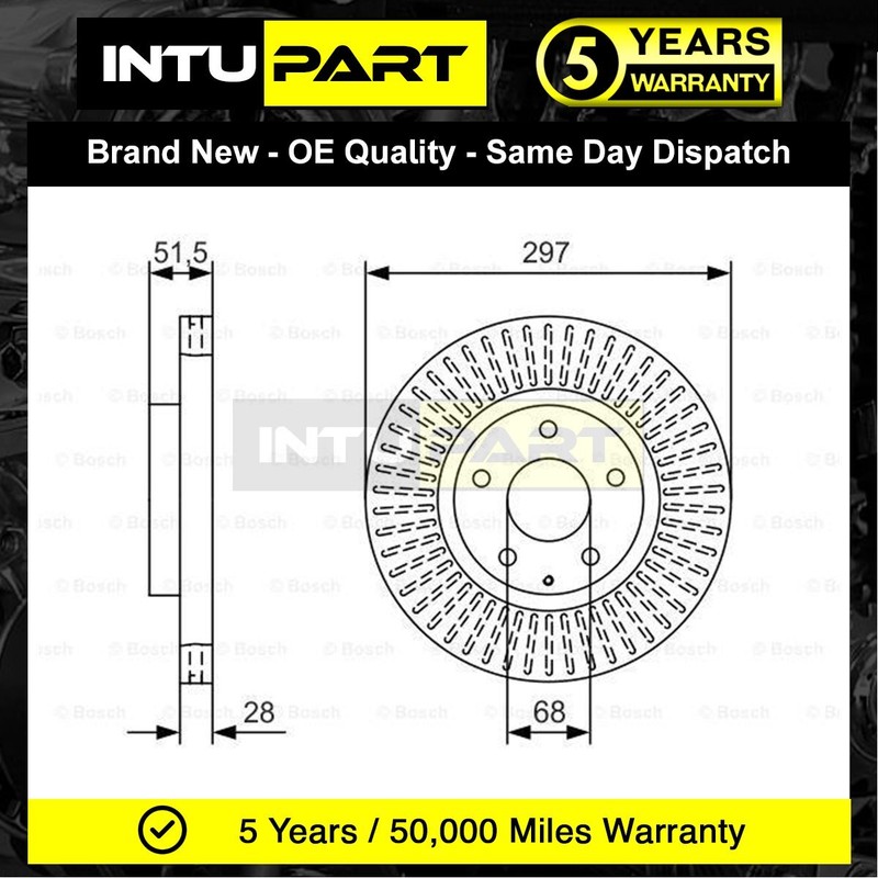 Fits Mazda CX-5 6 2.0 2.2 D 2.5 + Other Models Intupart Front Brake Disc
