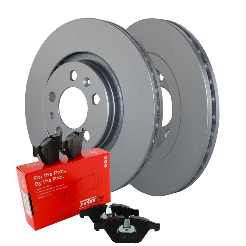 Front Brake Kit 280mm Disc Rotors TRW Pro Low-Met Pads For VW Beetle Golf Jetta
