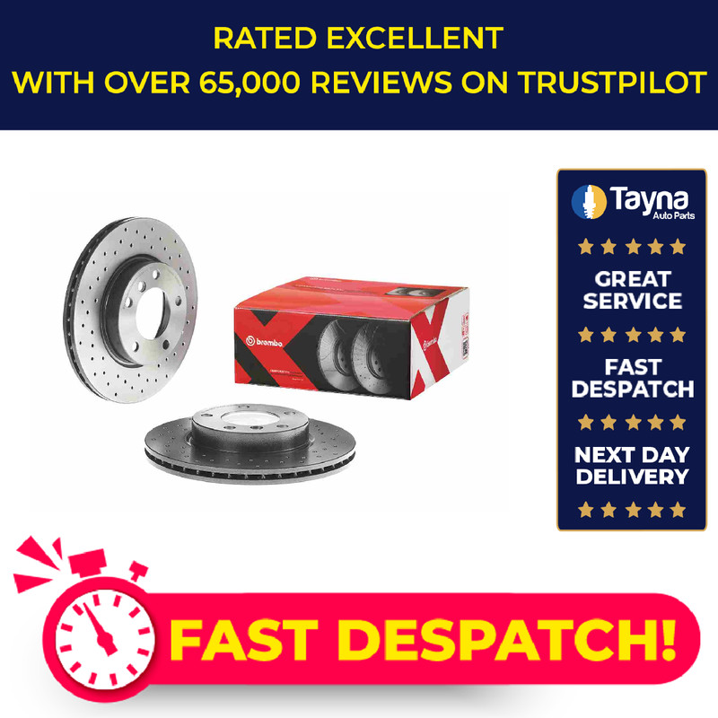 2x Brake Discs Pair Vented fits BMW 316 E46 1.9 Front 98 to 02 286mm Set Brembo