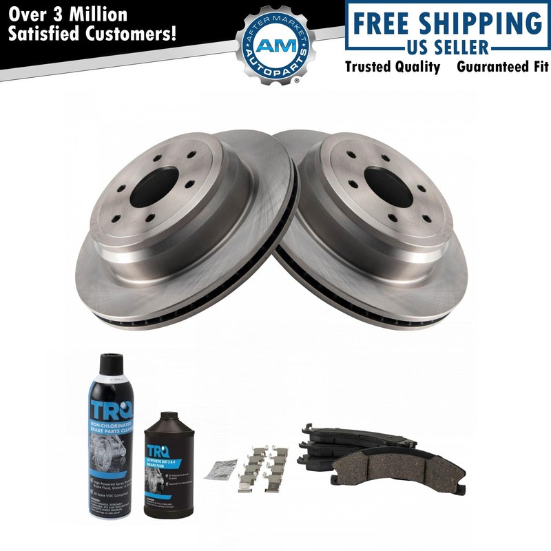 Brake Pads & Rotors Cleaner & Fluid Kit Fits 2016-2021 Nissan Titan XD