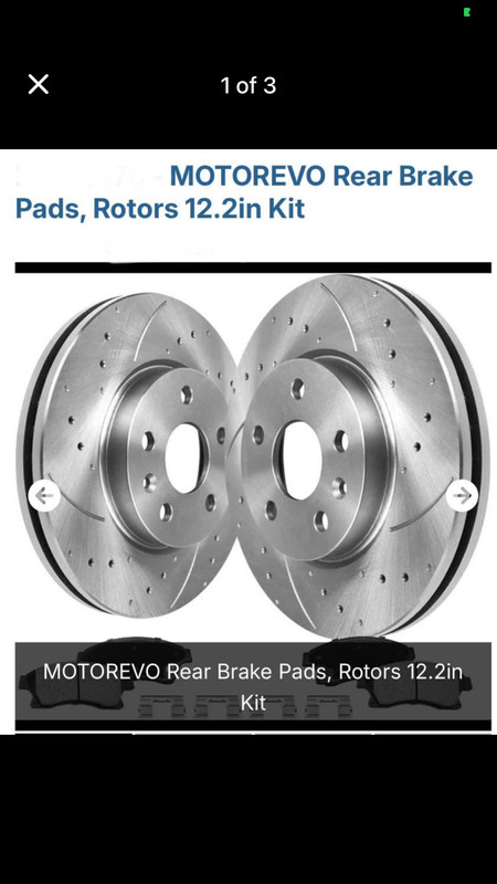 MOTOREVO Rear Brake Pads And Rotors Kit Solid Compatible With Toyota Sienna 2011