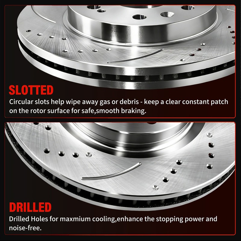 Front Drilled Rotors Ceramic Brake Pads for 2011 2012 2013 2014 2015 Chevy Cruze gallery