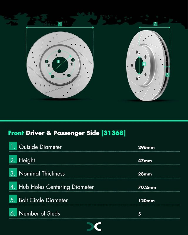 Front Brake Kit with Rotors & Ceramic Pads for 2005-2010 Honda Odyssey - High Pe gallery