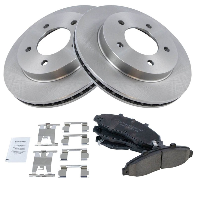 TRQ Front Premium Posi Ceramic Disc Brake Pad & Rotor Kit for Ford F150 gallery