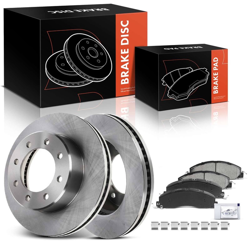 Front Disc Brake Rotors & Ceramic Brake Pads for Dodge Ram 2500 Ram 3500 09-10