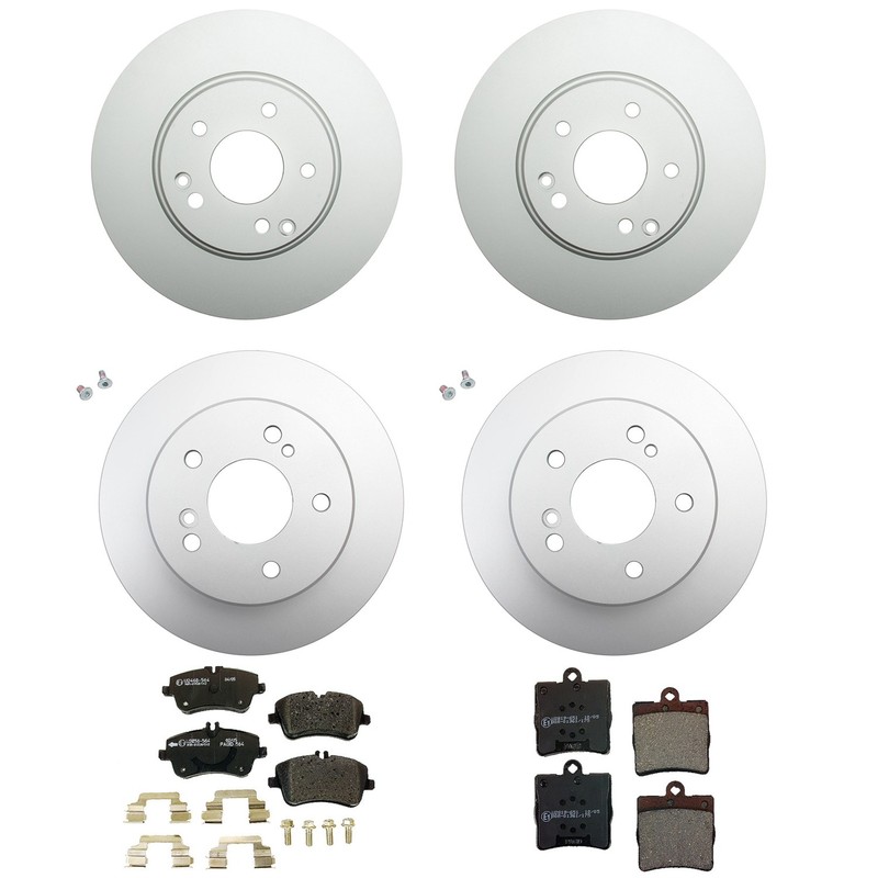 Hella Front & Rear Rotor Low-Met Disc Brake Pad Kit for R171 SLK280 SLK3300 Base
