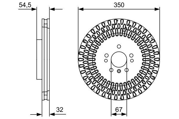 Brake Disc Single Vented Front 350mm 0986479D09 Bosch A1664211012 A1664211500 gallery