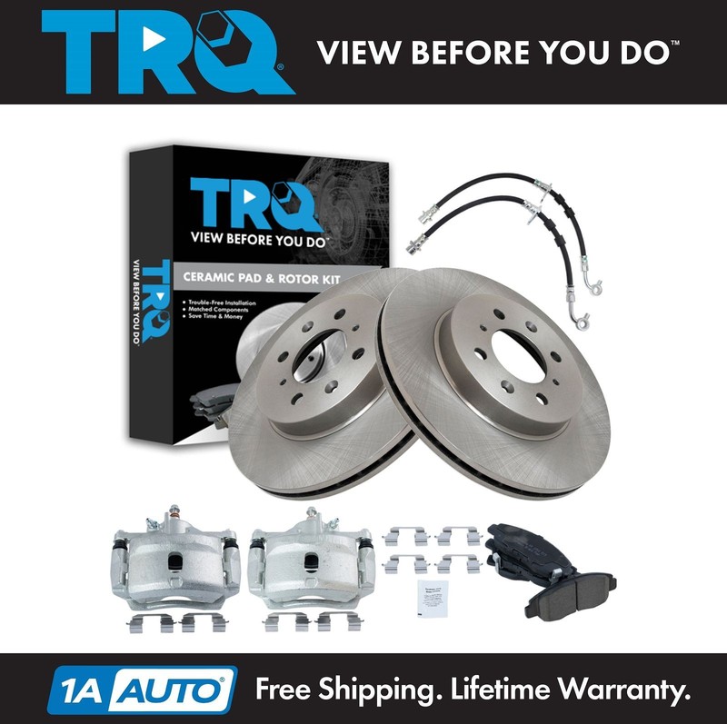 TRQ Front Brake Pad & Rotor Kit Ceramic Fits 1996-2000 Honda Civic