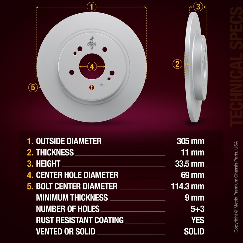Rear Disc Brake Rotor For 20-25 Hyundai Palisade 19-20 Santa Fe Kia Telluride gallery