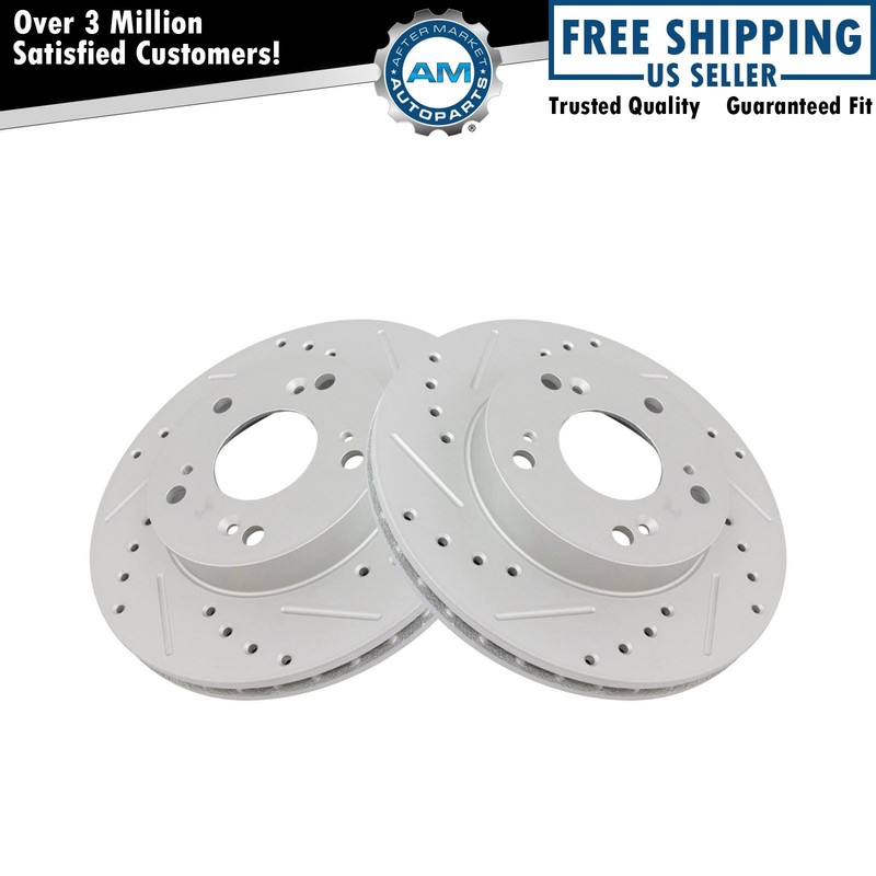 Performance Drilled & Slotted Front G-Coated Disc Brake Rotor Pair