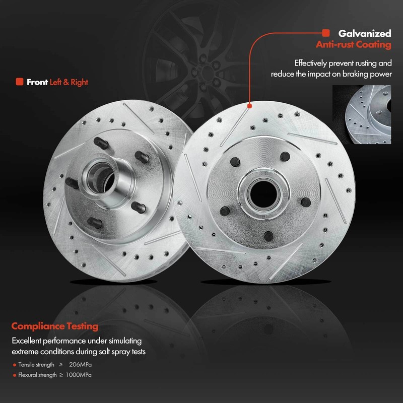 Front Drilled Brake Rotors & Brake Pad for Chevrolet S10 Malibu Camaro GMC Olds gallery