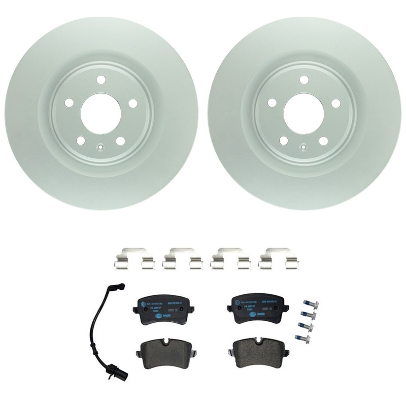 Bosch QuietCast Rear Rotors Hella Low-Met Disc Brake Pad Kit For A6 A7 Quattro