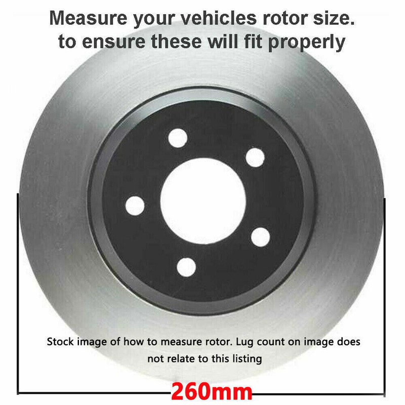 260mm Rear Disc Drilled Rotors Ceramic Brake Pads Kit for Volkswagen Golf Rabbit gallery