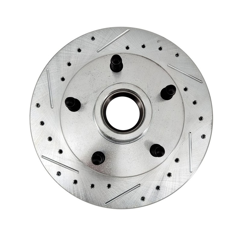 Disc Drilled Slotted Brake Rotor&Bearing-Seal Kit 5 on 4-1/2 Inch For Mustang II gallery