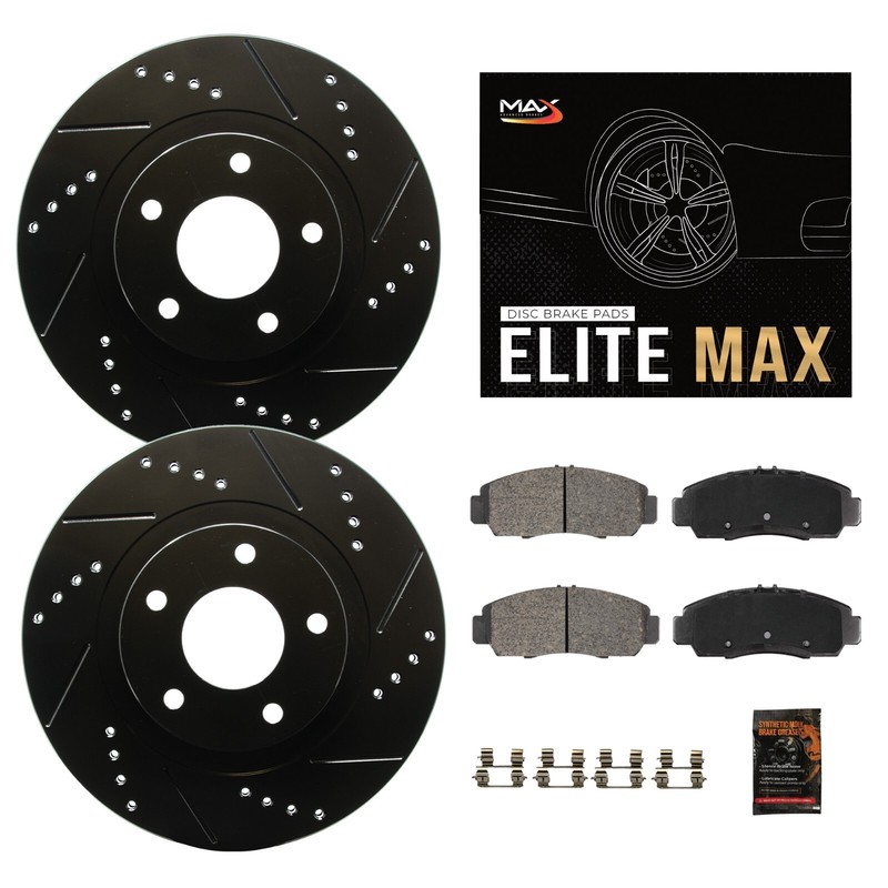 Front Drilled Slotted Rotors + Pads for 2013-2016 2017-2019 Nissan Sentra 1.8 L4