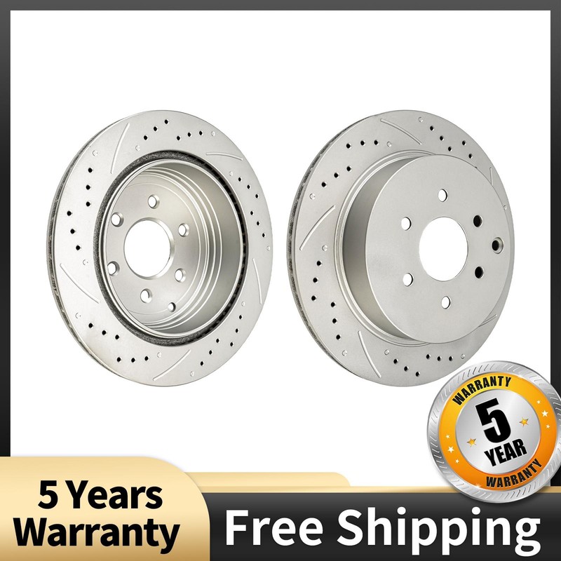 Drilled Slotted Rear Brake Rotors For 2004 2005-2012 Nissan Pathfinder 31429