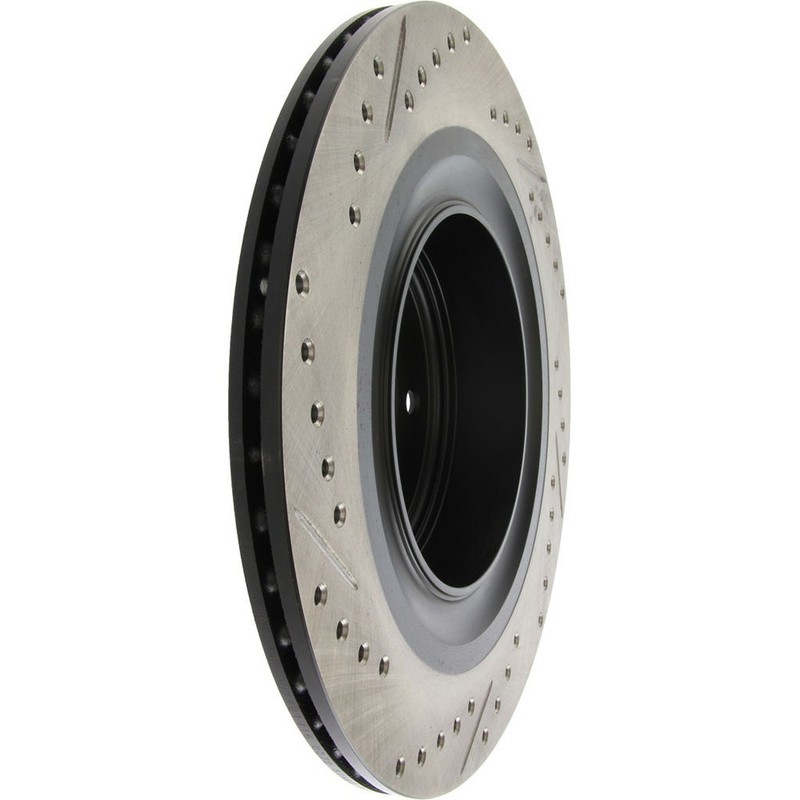 StopTech 127.42101L Rear Left Drilled Brake Rotor for 2008-13 G37 / 2009-19 370Z gallery