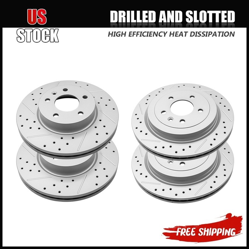 Front And Rear Drilled Disc Brake Rotors for Cadillac ATS 2013 – 2019