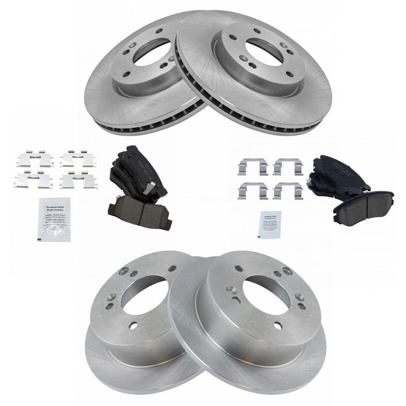 TRQ Front & Rear Ceramic Brake Pad & Disc Rotor Kit for Optima Sonata Sportage gallery