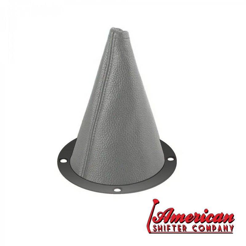 Grey Vertical Shifter or Emergency Brake Boot with Round Black Trim Ring Hot Rod gallery