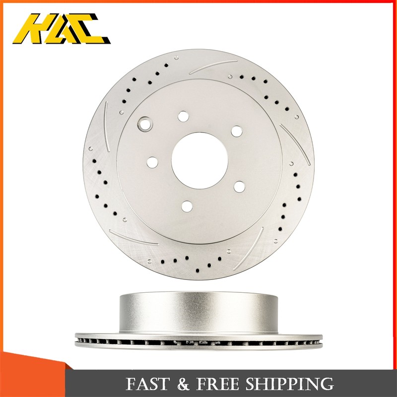 Rear Drilled Brake Rotors For INFINITI FX35 03-12; Nissan Pathfinder 13-20 31348