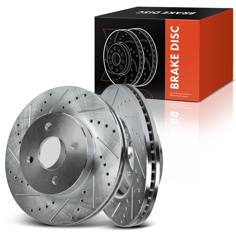 2x Front LH & RH Drilled Brake Rotor for Chevrolet Cobalt Pontiac G5 Saturn Ion