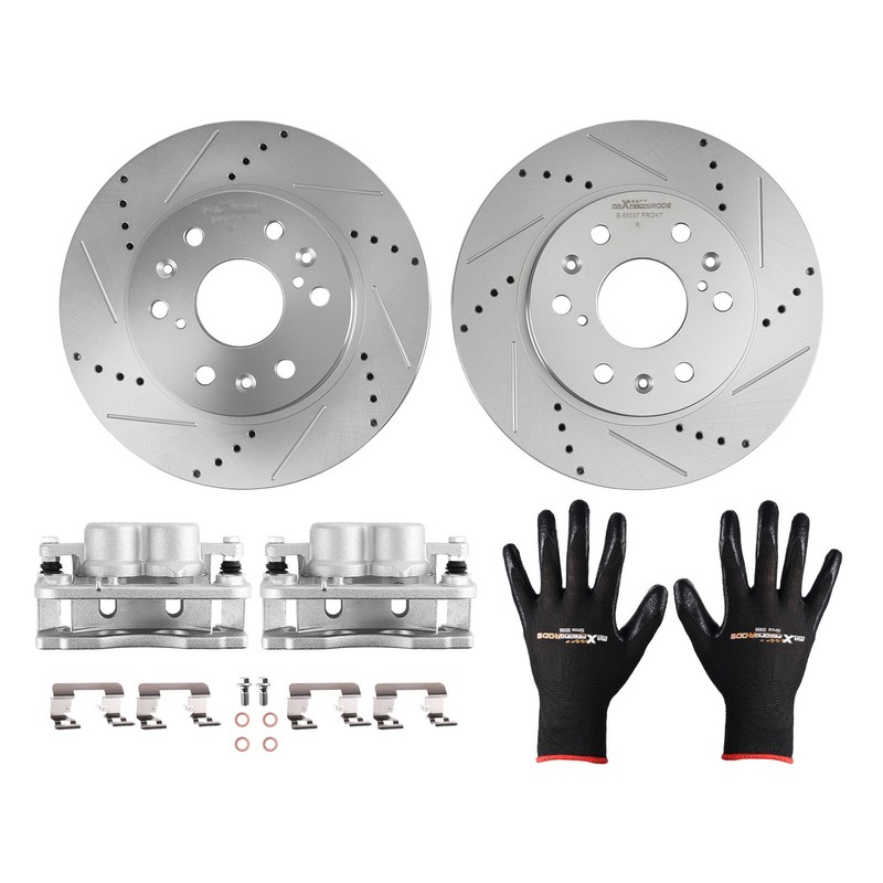 Front Brake Rotors+Calipers Kit for GMC Savana 1500 2009-14/Sierra 1500 2008-18