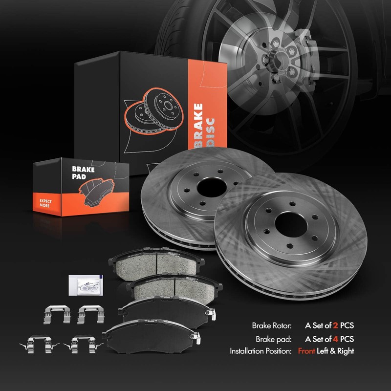 Disc Brake Rotors & Ceramic Brake Pads for Nissan Pathfinder 08-12 V8 5.6L Front gallery