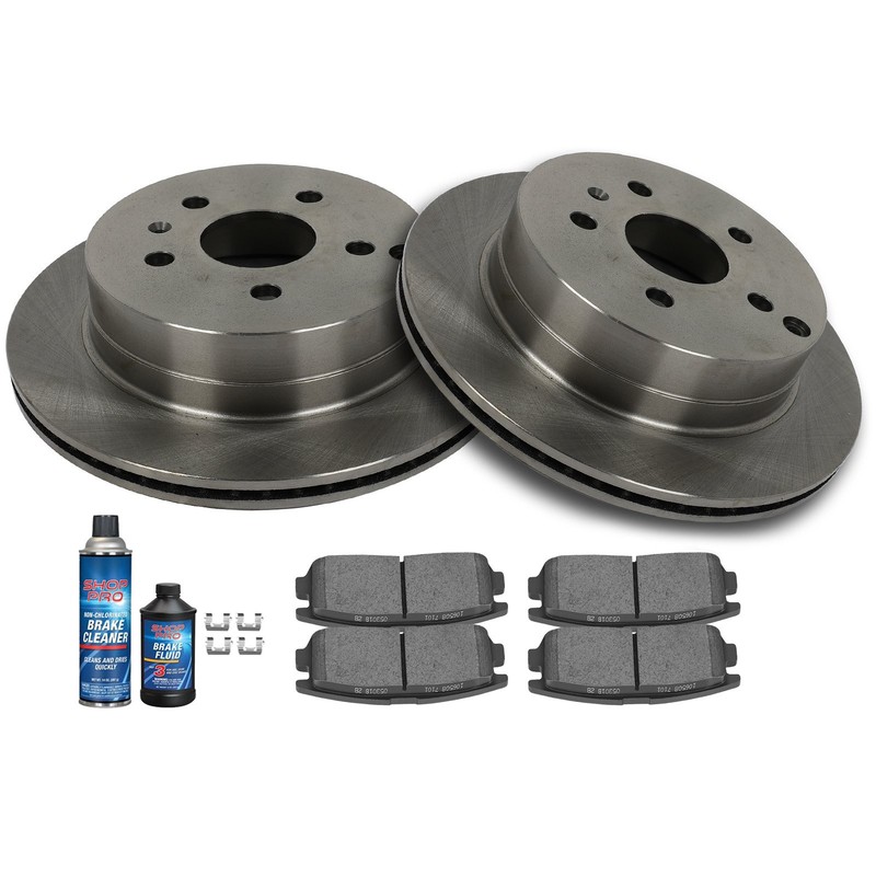 Rear Drilled Disc Rotors + Brake Pads for 2010 – 2017 Chevy Equinox GMC Terrain