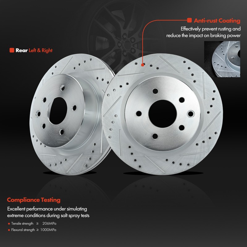 Rear Drilled Rotors for Nissan 350Z 370Z Maxima INFINITI EX35 EX37 G25 G35 M35 gallery