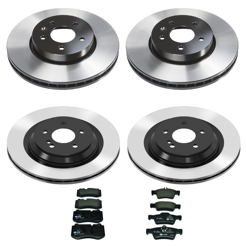 Wagner Front Rear Rotors Hella Low-Met Disc Brake Pads Kit For C216 CL550 CL600