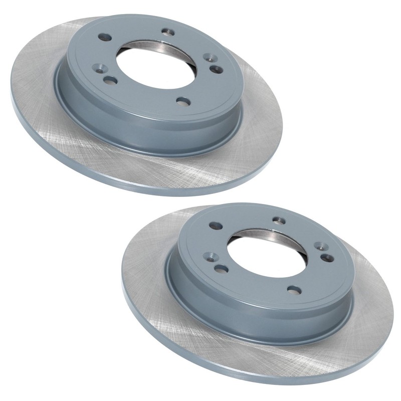 DuraGo Set of 2 Rear 262mm Solid Disc Brake Rotors for Elantra Veloster Forte