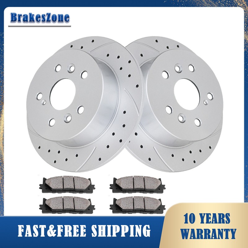 REAR Brake Rotors Pads Kit for Ford Fusion 2006-2011 Mazda 6 2006-2013 Drilled