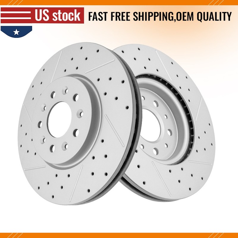 2x Front Disc Rotors for Buick LaCrosse Envision Chevy Equinox GMC Terrain