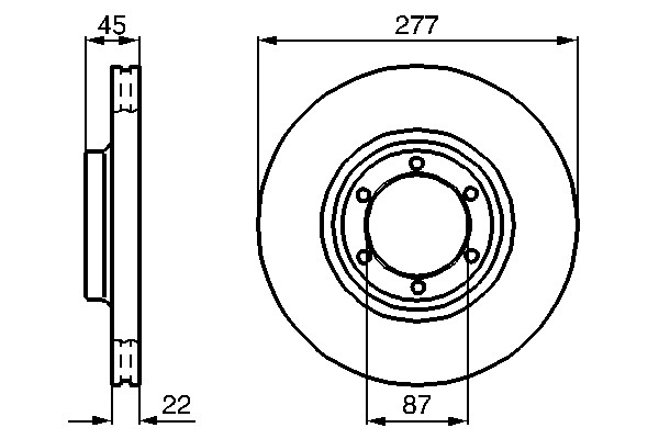 2x Brake Discs Pair Vented Front 277.2mm 0986478635 Bosch Set HB403101 MB407038 gallery