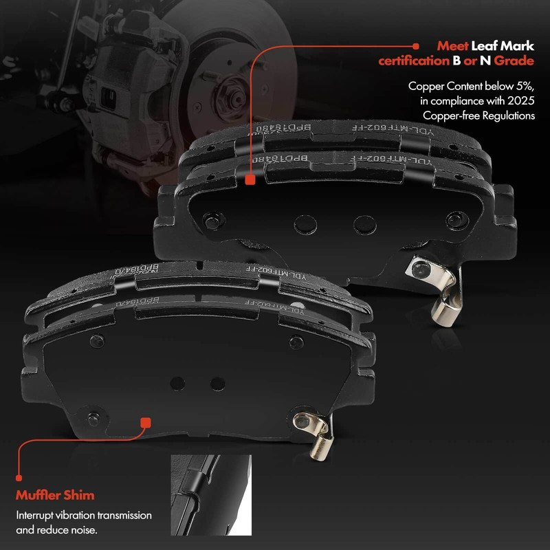 12Pcs Front & Rear Disc Brake Rotors & Brake Pad for Hyundai Tucson Kia Sportage gallery