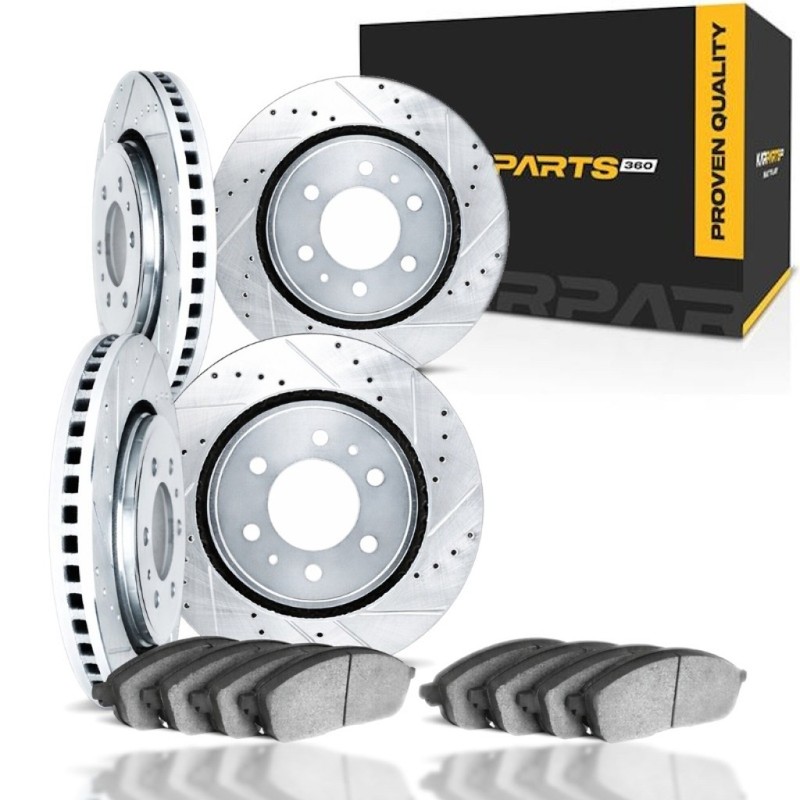 For Oldsmobile Bravada 2002-2004 Rotor Set | Silver | Drilled and Slotted Rotor