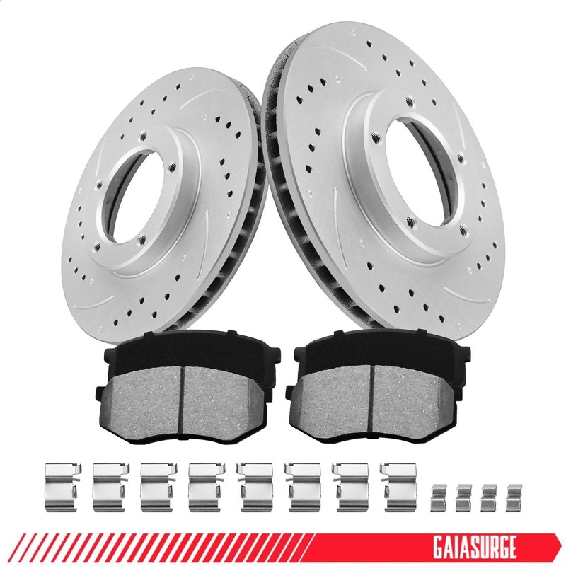 Front Slotted Rotors Brake Pads for 1995-2002 2003 2004 Toyota Tacoma 5LUGS