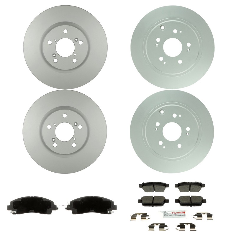 Bosch Front and Rear Disc Brake Rotor Kit For Honda