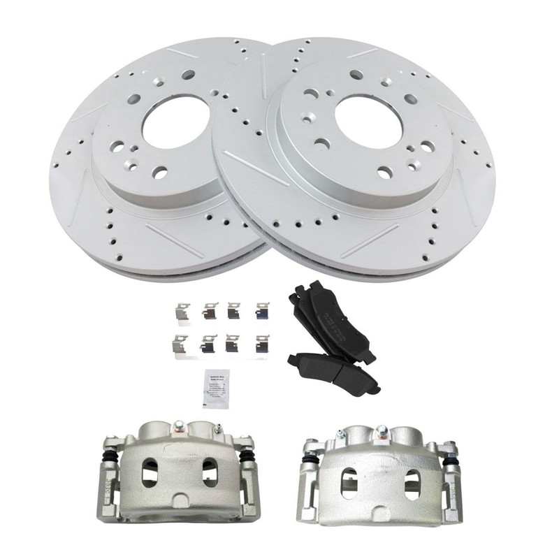 TRQ Front Performance Rotor, Metallic Pad & Calipers for Chevy Van Truck SUV gallery