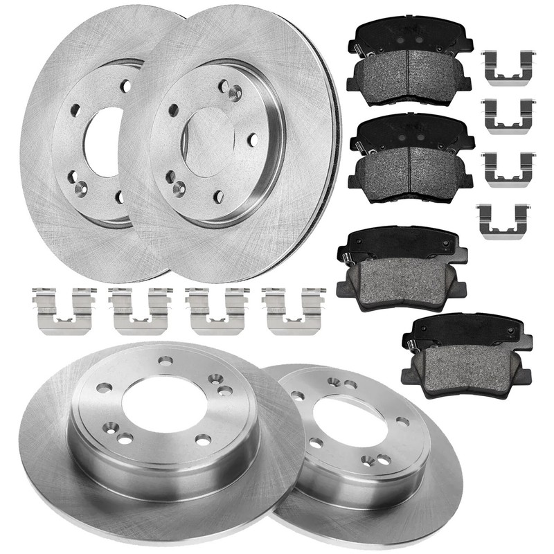 Front & Rear Brake Rotor Ceramic Pads Kit for Hyundai Elantra Coupe Kia Forte5 gallery
