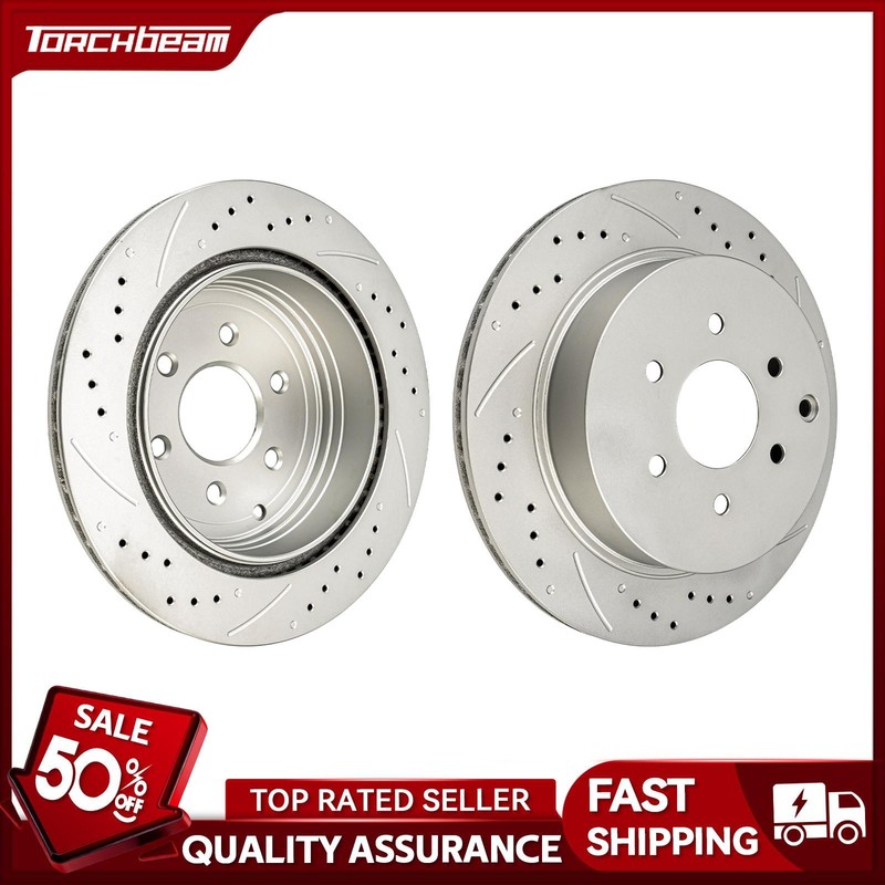 Rear DRILLED & SLOTTED Rotors Fit For 2005-2012 2004 Nissan Pathfinder 980462 2x